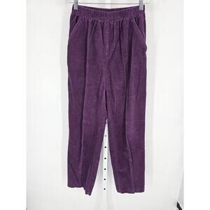 Vintage Haband! Women's Purple Corduroy Pull-On Chino Trousers Size 8